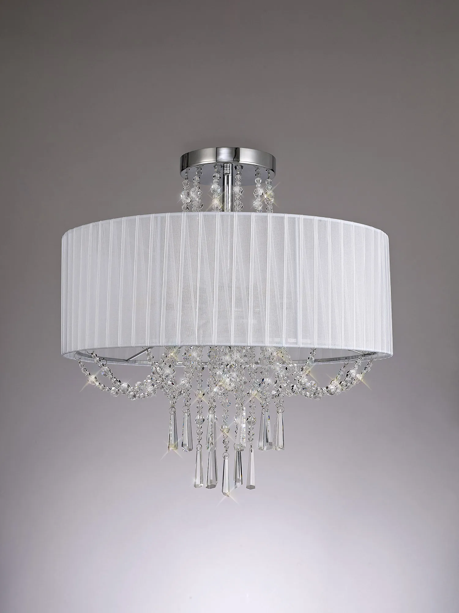 Freida Semi Flush Ceiling 6 Light IL31747  Diyas Freida Polished Chrome-White